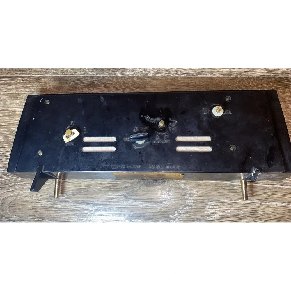 Tokyo Clock Wind Up Alarm music Clock Mid Century *2 jewels* Japan - For Parts